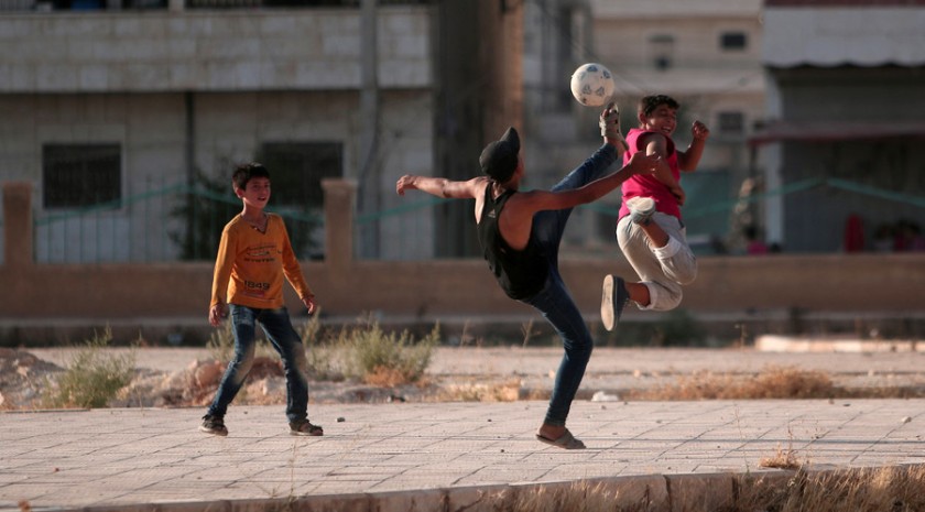 Boys celebrated ISIS liberation playing football